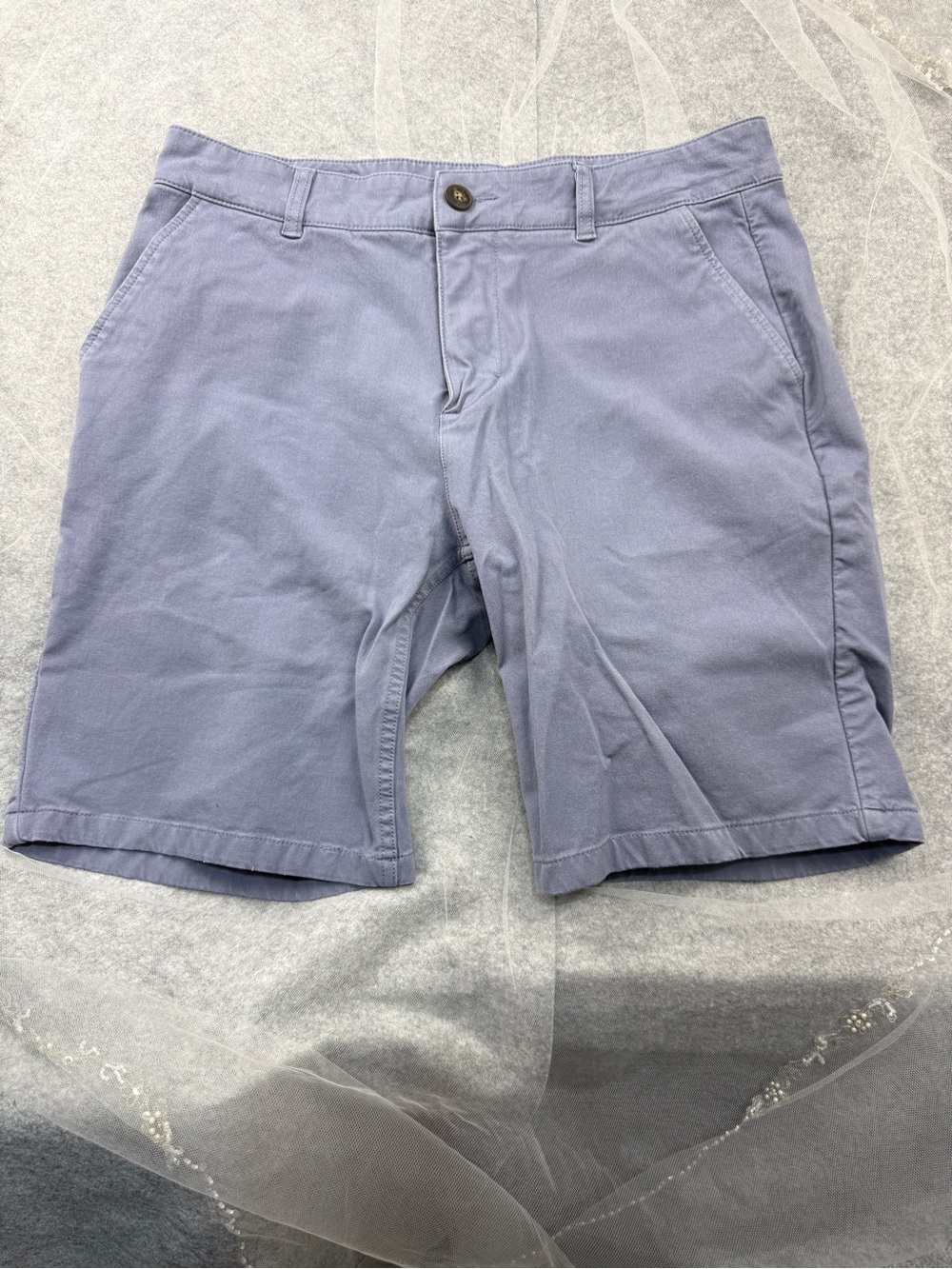 Stretch Chino Shorts Mugsy Marinas Men’s 33 Steel Blue 9 Inch